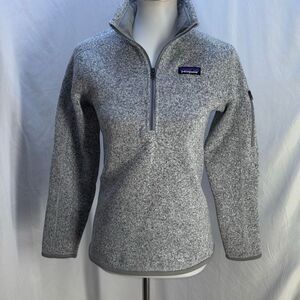 Women Patagonia Better Sweater 1/4 zip fleece XS gray